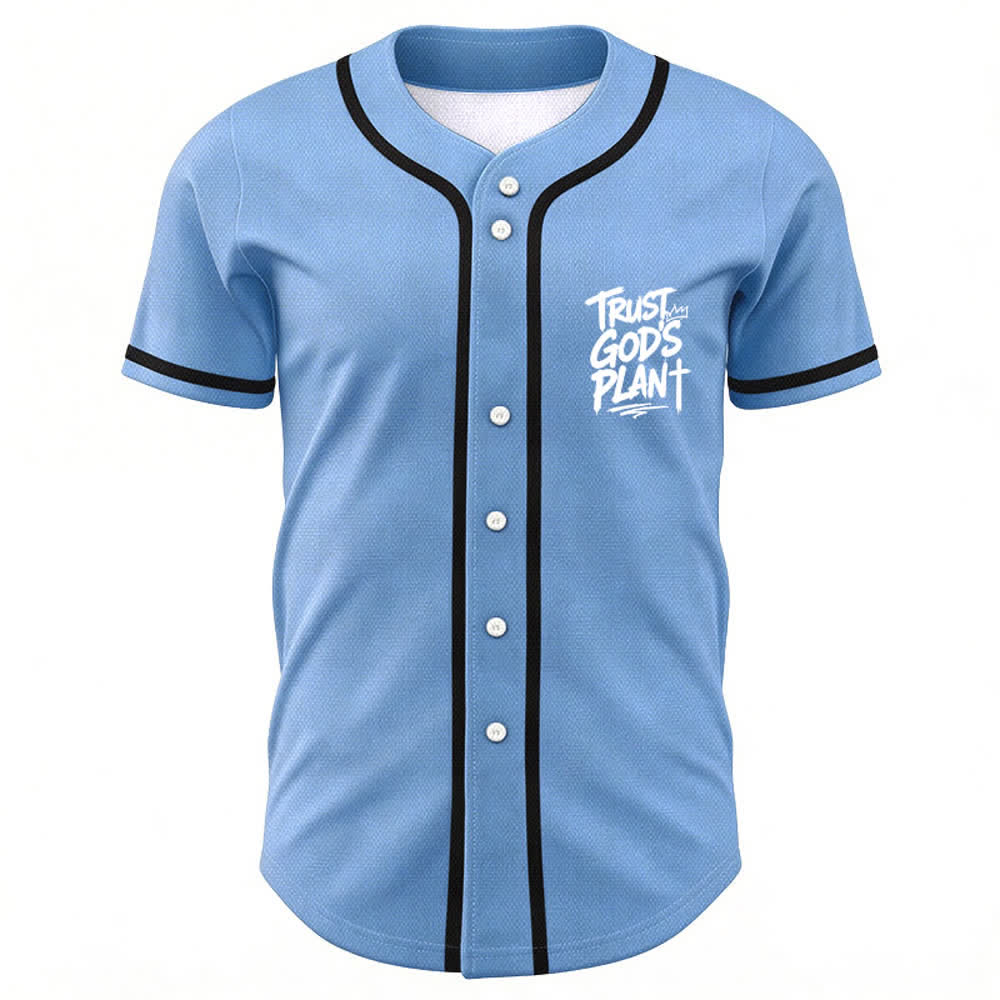 Christianartworkshop Trust God's Plan Button Up Baseball Jersey - image 51