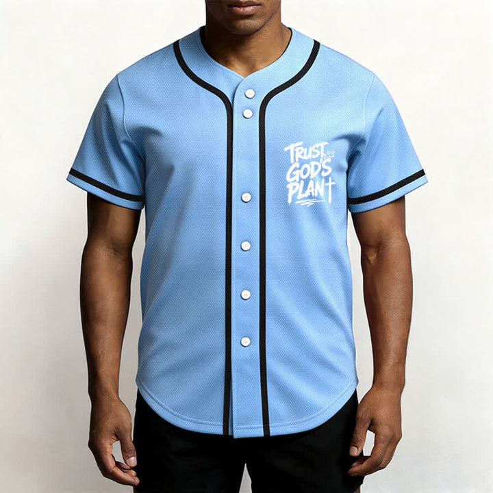 Christianartworkshop Trust God's Plan Button Up Baseball Jersey - image 55