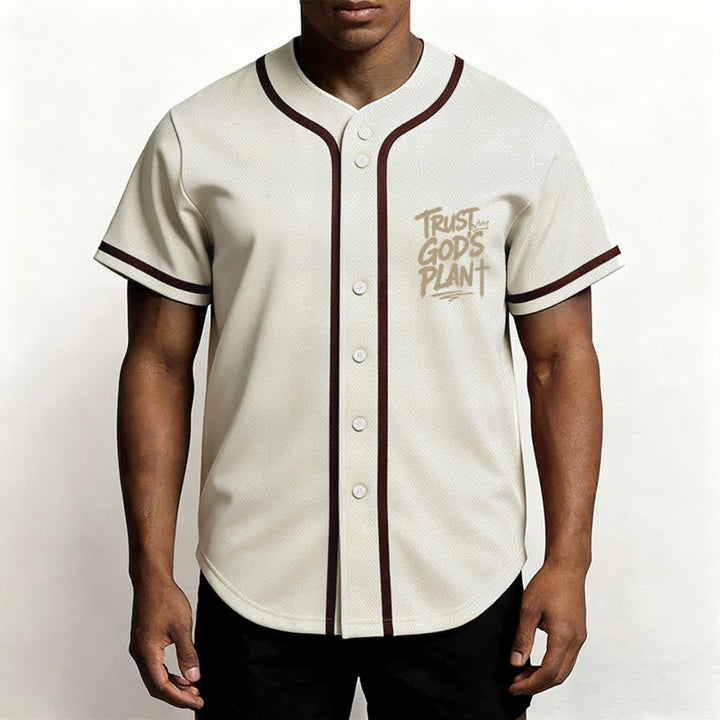Christianartworkshop Trust God's Plan Button Up Baseball Jersey - image 27