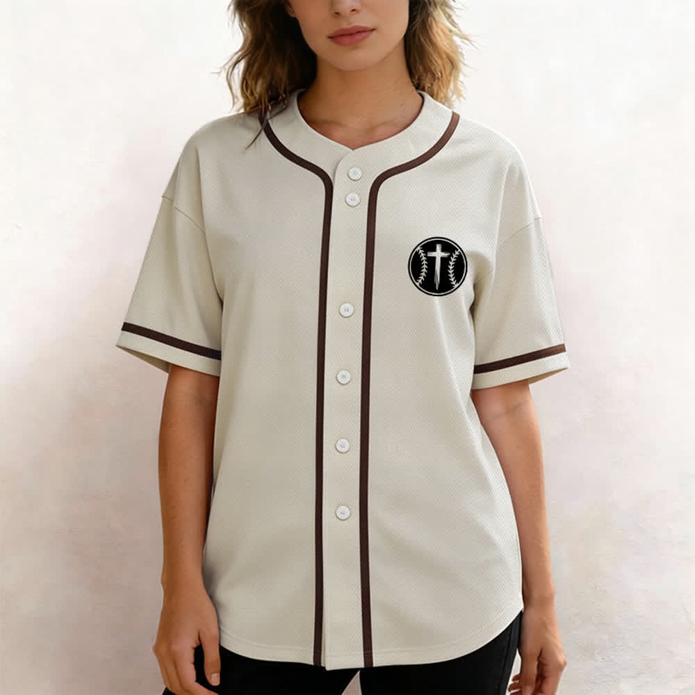 Christianartworkshop Black Mesh Verse Back Baseball Jersey - image 32