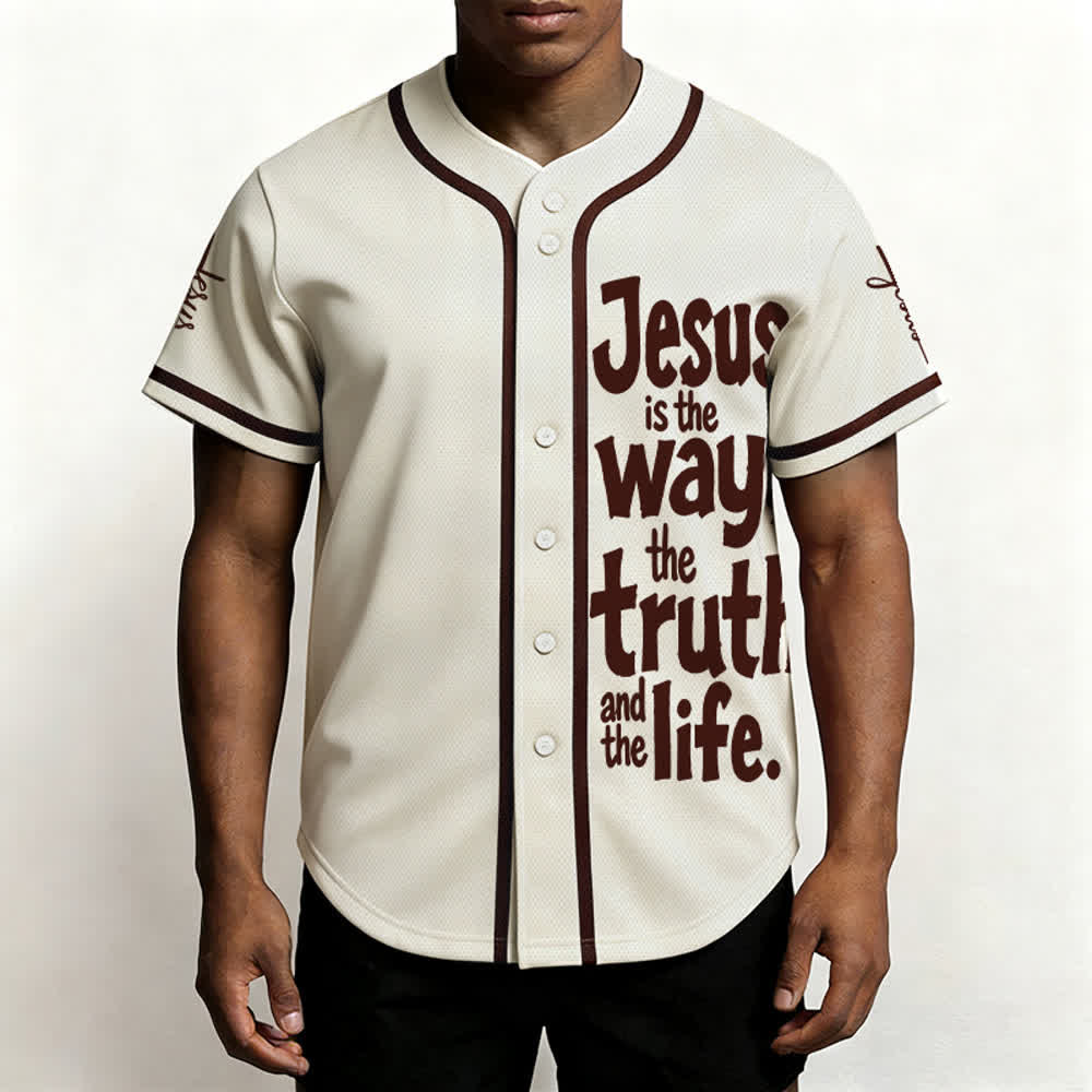Christianartworkshop Jesus Is The Way Baseball Jersey - image 6