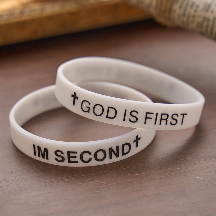 Christianartworkshop Luminous Cross Silicone Wristband With Inspirational Script: Emblem of Humble Sacred Surrender - image 1