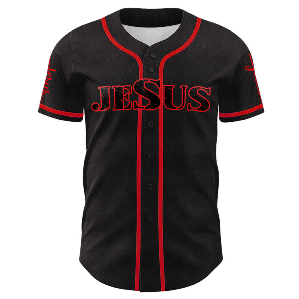 Christianartworkshop Jesus Cross Nail and Crown of Thorns Baseball Jersey - image 12