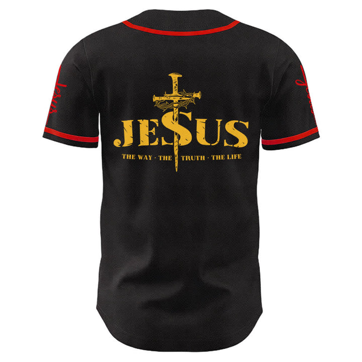 Christianartworkshop Jesus Cross Nail and Crown of Thorns Baseball Jersey - image 44