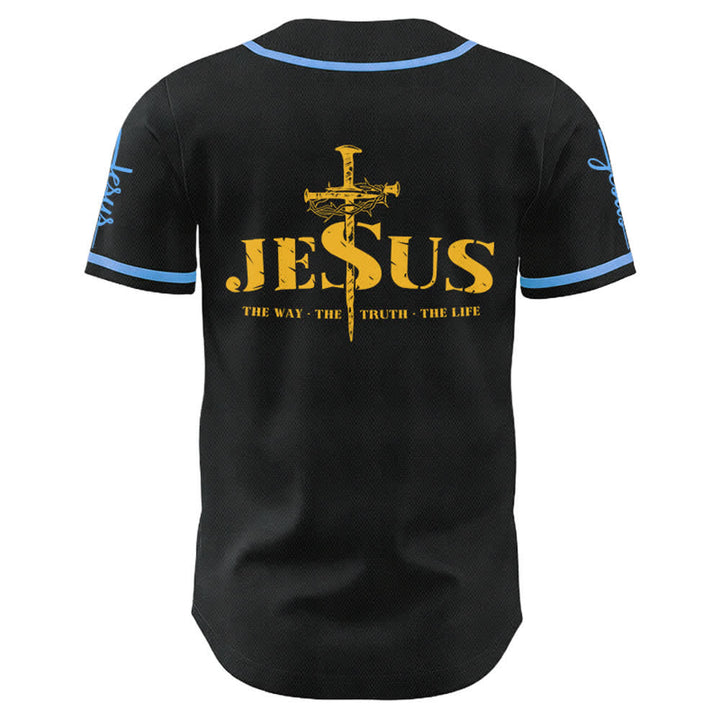 Christianartworkshop Jesus Cross Nail and Crown of Thorns Baseball Jersey - image 53