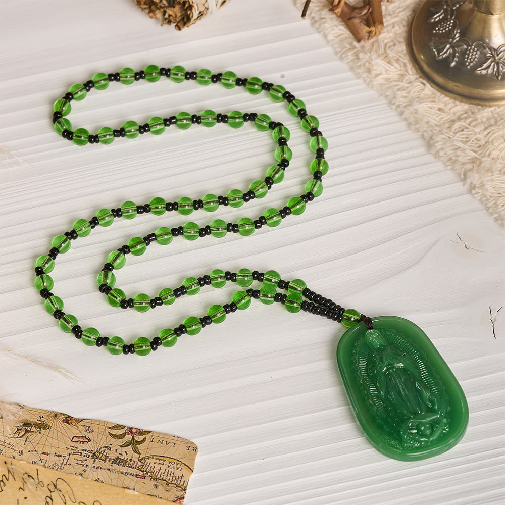 Christianartworkshop Relief‑Molded Holy Portrait Beaded Necklace: Token of Serene Divine Solace for Daily Devotion - image 20