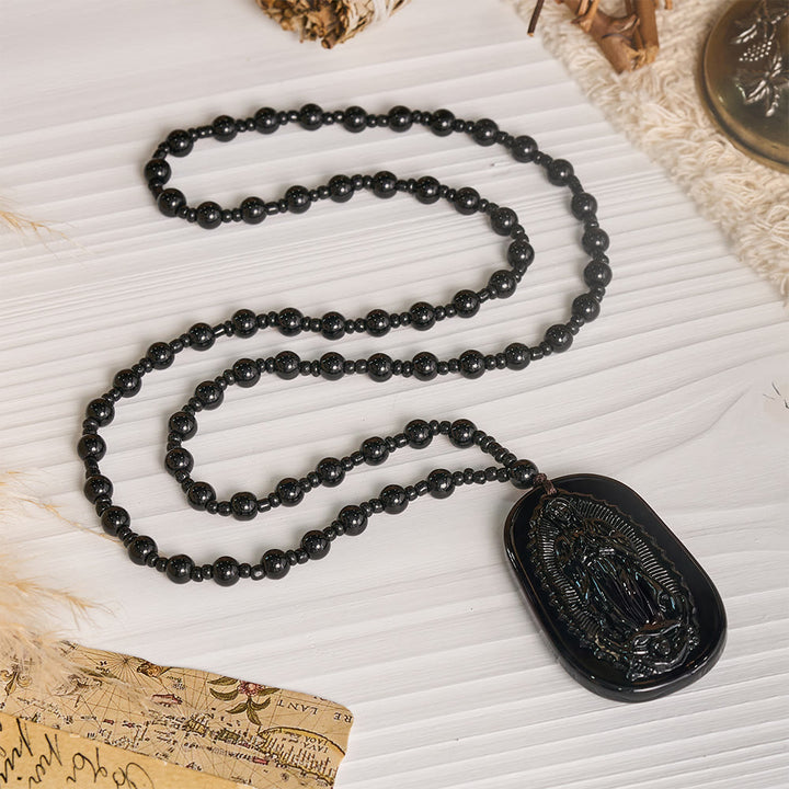 Christianartworkshop Relief‑Molded Holy Portrait Beaded Necklace: Token of Serene Divine Solace for Daily Devotion - image 16