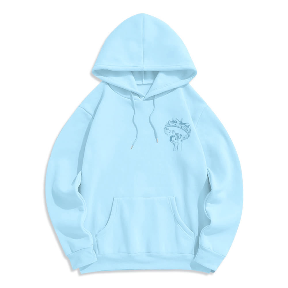 Christianartworkshop Jesus Is King Gothic Graphic Pullover Fleece Lined Polyester Hoodie - image 23