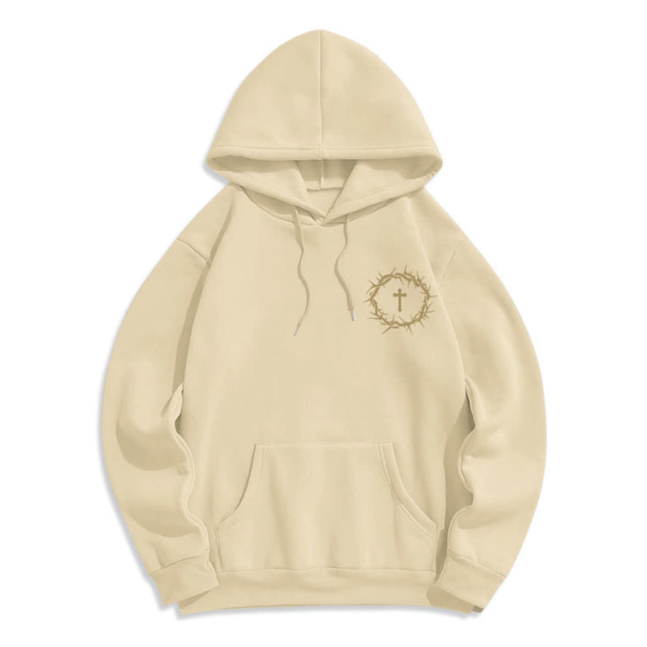 Christianartworkshop Faith Over Fear Thorn Cross Pullover Fleece Lined Polyester Hoodie - image 20