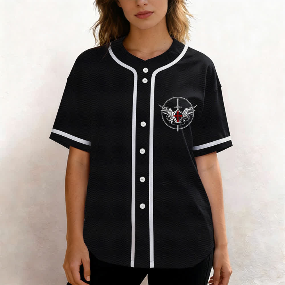 Christianartworkshop Saint Michael Defend Us In Battle Baseball Jersey - image 4