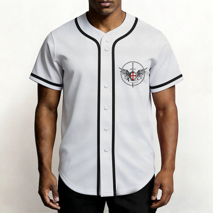 Christianartworkshop Saint Michael Defend Us In Battle Baseball Jersey - image 25