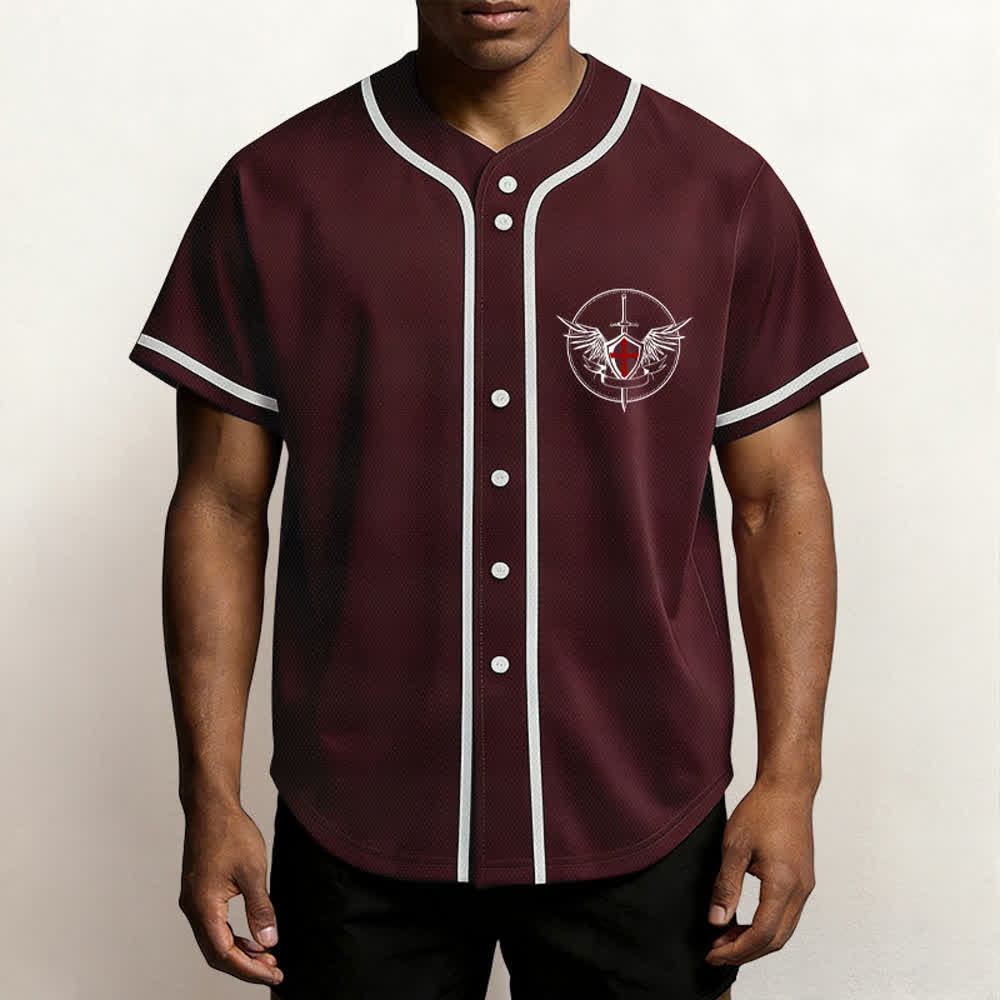 Christianartworkshop Saint Michael Defend Us In Battle Baseball Jersey - image 55
