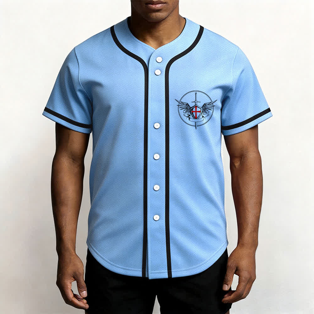 Christianartworkshop Saint Michael Defend Us In Battle Baseball Jersey - image 34