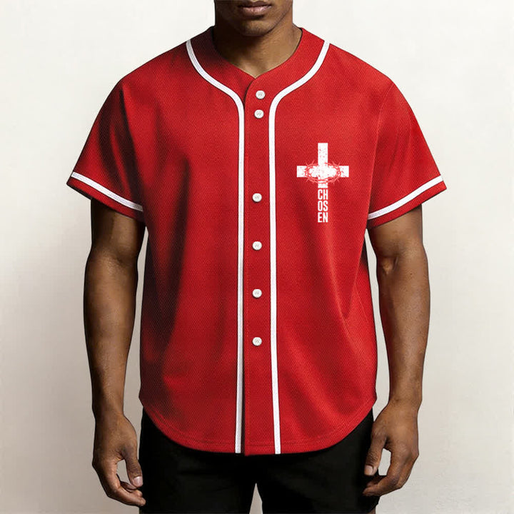Christianartworkshop Jesus Cross Mesh Button Up Baseball Jersey - image 48