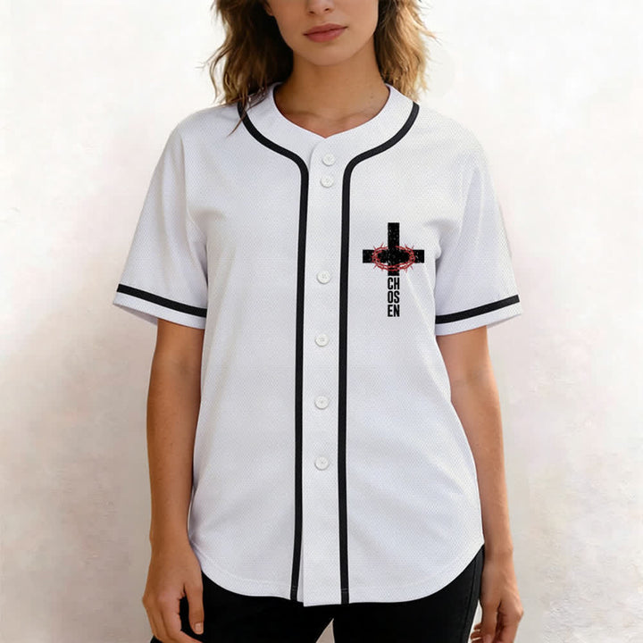 Christianartworkshop Jesus Cross Mesh Button Up Baseball Jersey - image 11