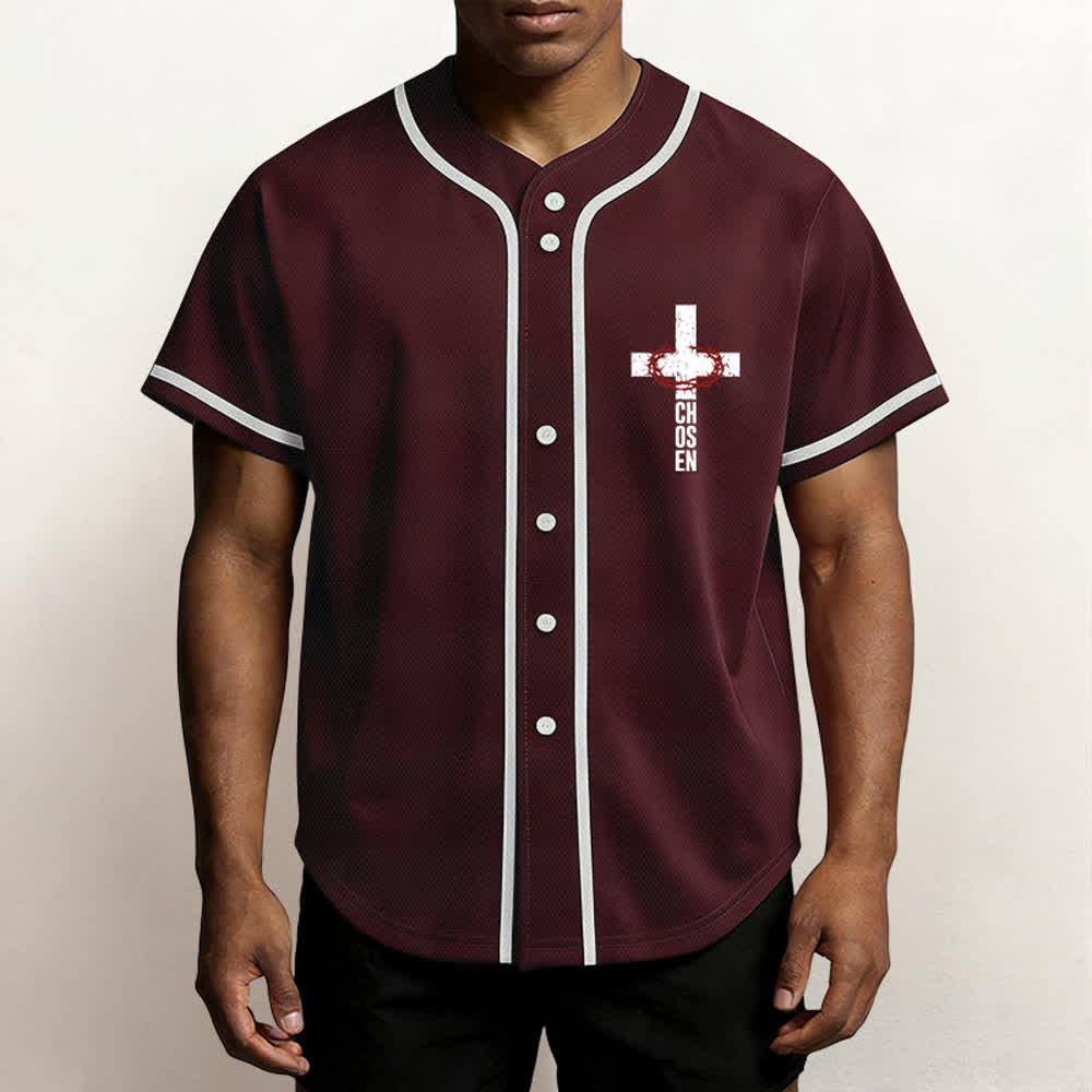 Christianartworkshop Jesus Cross Mesh Button Up Baseball Jersey - image 20