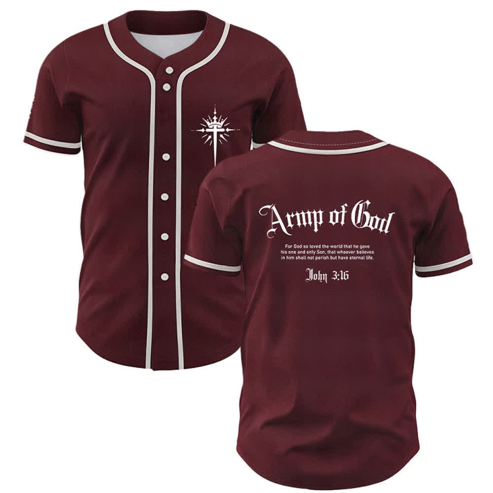 Christianartworkshop Army Of God Streetwear Baseball Jersey - Wine - 5XL - image 14