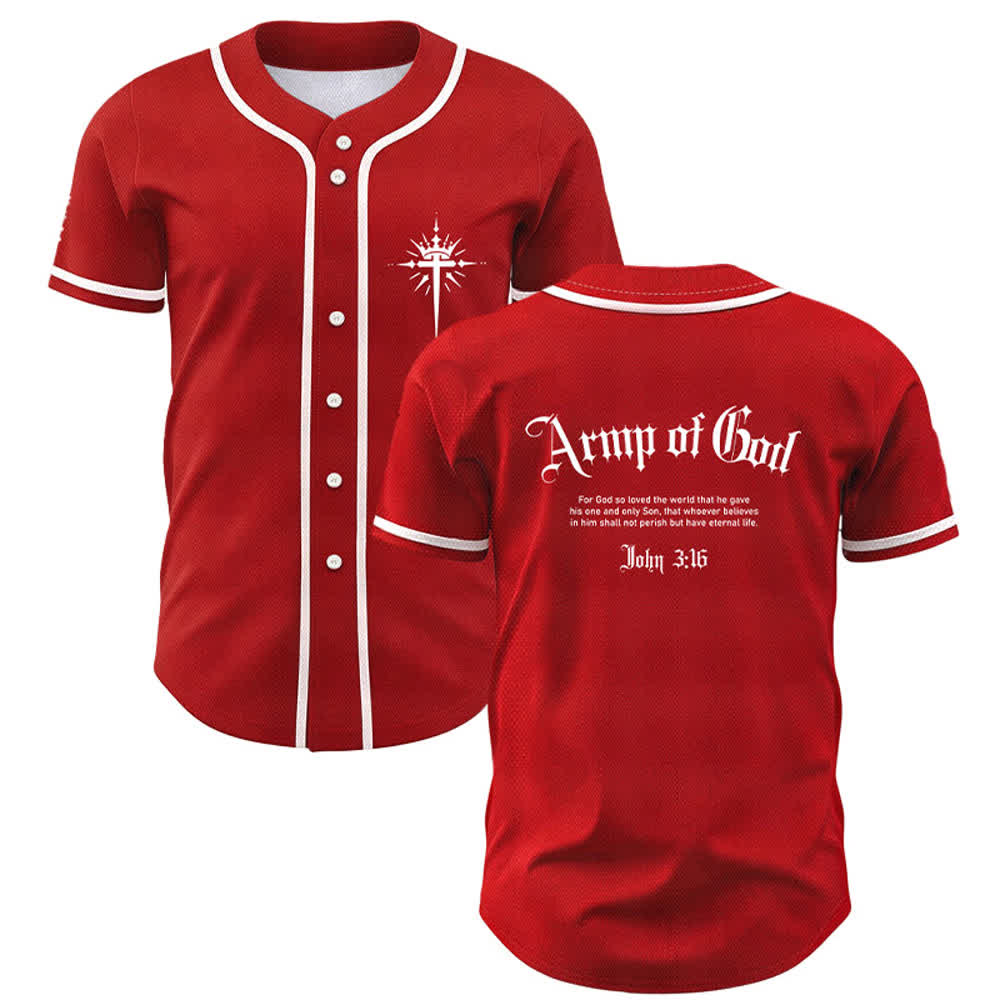 Christianartworkshop Army Of God Streetwear Baseball Jersey - Red - 5XL - image 35