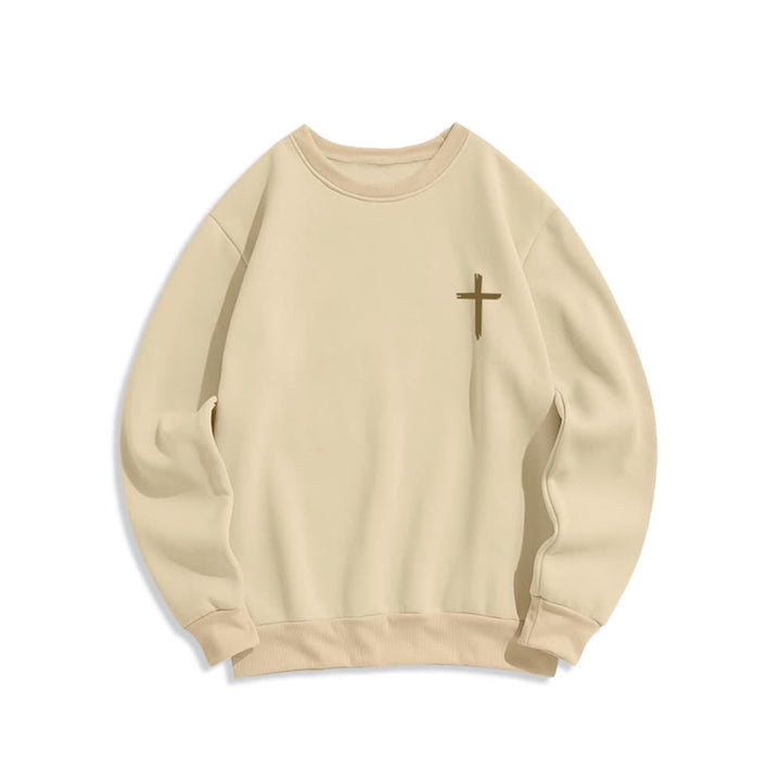 Christianartworkshop Fear Not Angel Back Graphic Cross Crewneck Sweatshirt - image 14