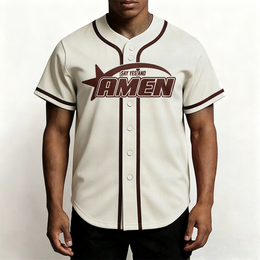Christianartworkshop Amen Black And White Team Baseball Jersey - image 48