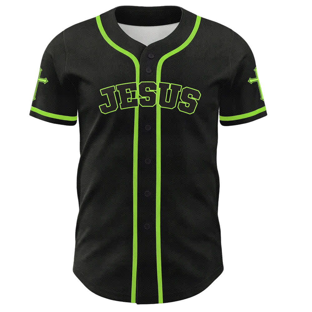 Christianartworkshop Jesus Lion Armor Black Button Up Baseball Jersey - image 51