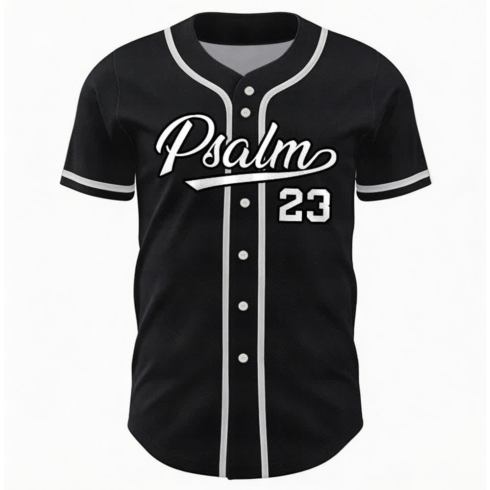 Christianartworkshop Psalm 23 Navy Scripture Team Baseball Jersey - image 9