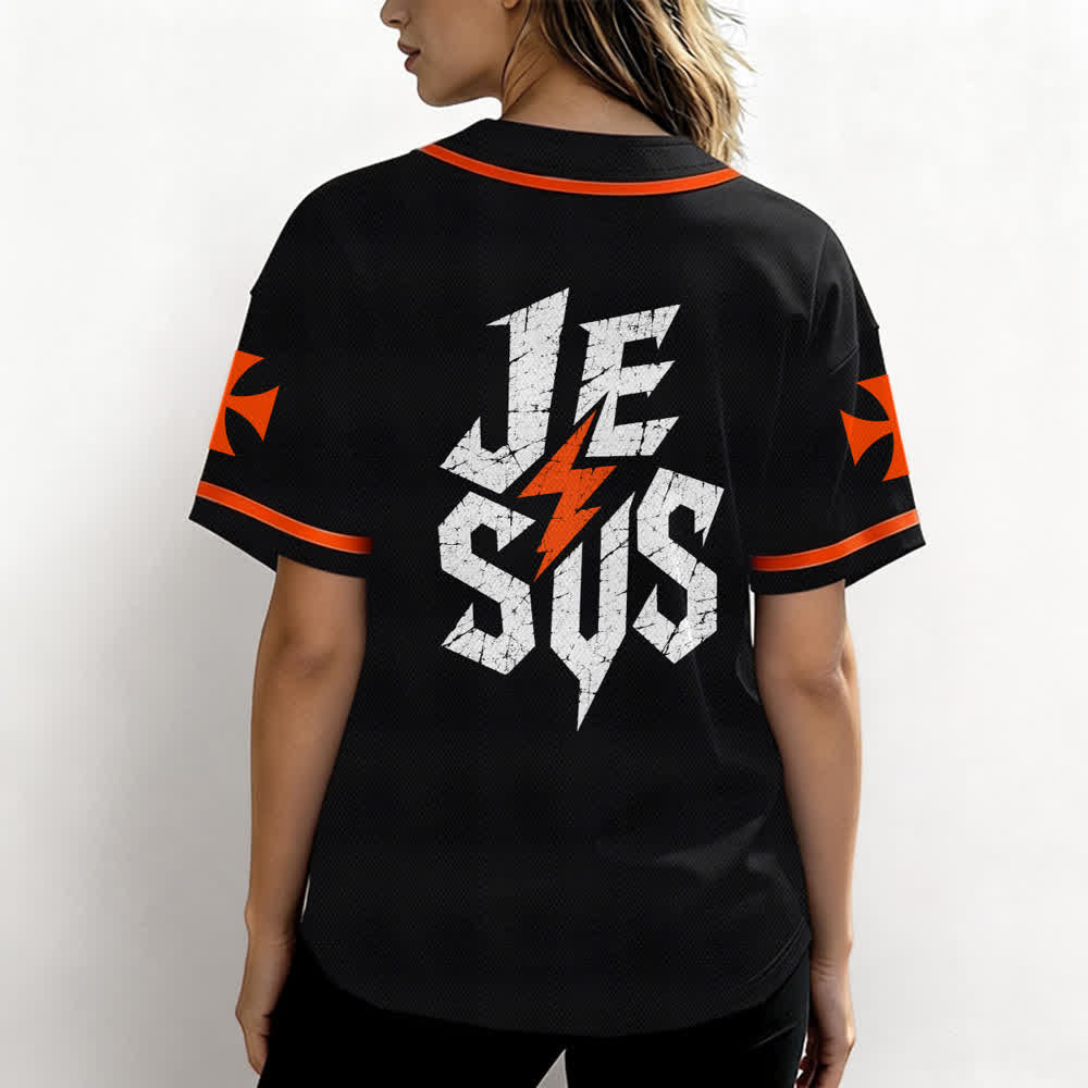 Christianartworkshop Jesus Highway To Heaven Distressed Black Baseball Jersey - image 24