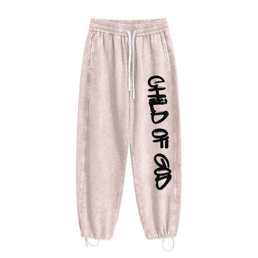 Christianartworkshop Graffiti Child Of God Statement Washed Sweatpants - image 16