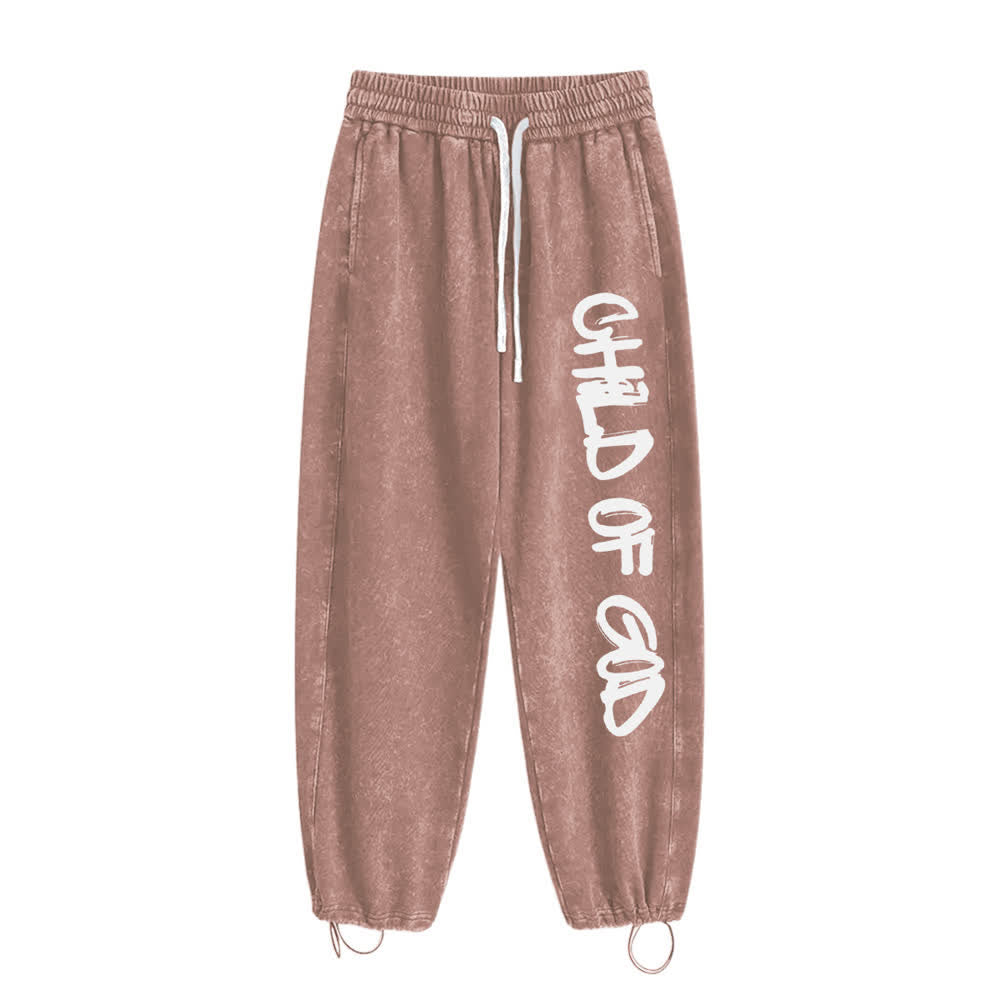 Christianartworkshop Graffiti Child Of God Statement Washed Sweatpants - image 10