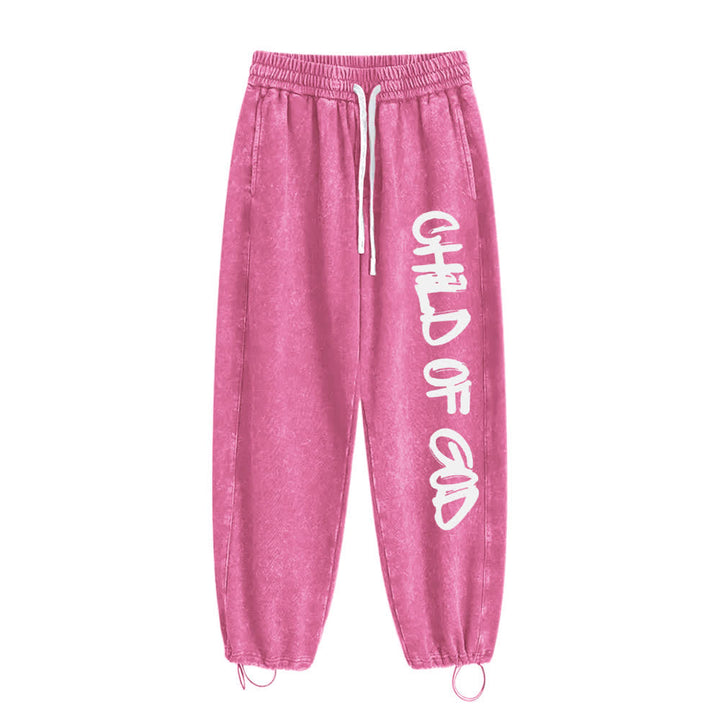 Christianartworkshop Graffiti Child Of God Statement Washed Sweatpants - image 13