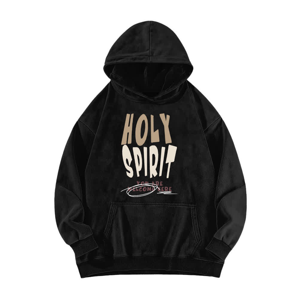 Christianartworkshop Holy Spirit Vintage Streetwear Pullover Washed Hoodie - Black - 5XL - image 1