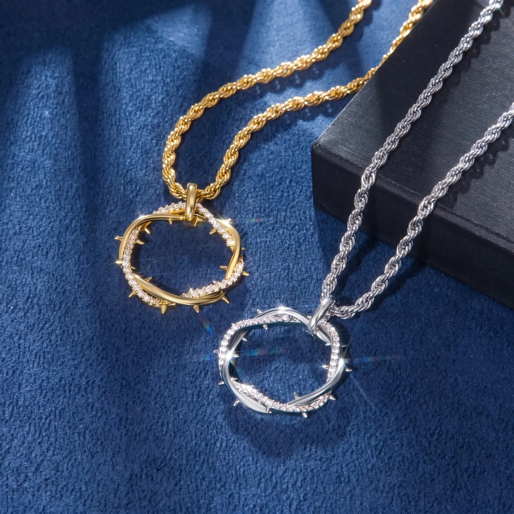 Christianartworkshop Crown of Thorns Zircon Necklace: A Symbol of Christ’s Redemptive Sacrifice - image 1