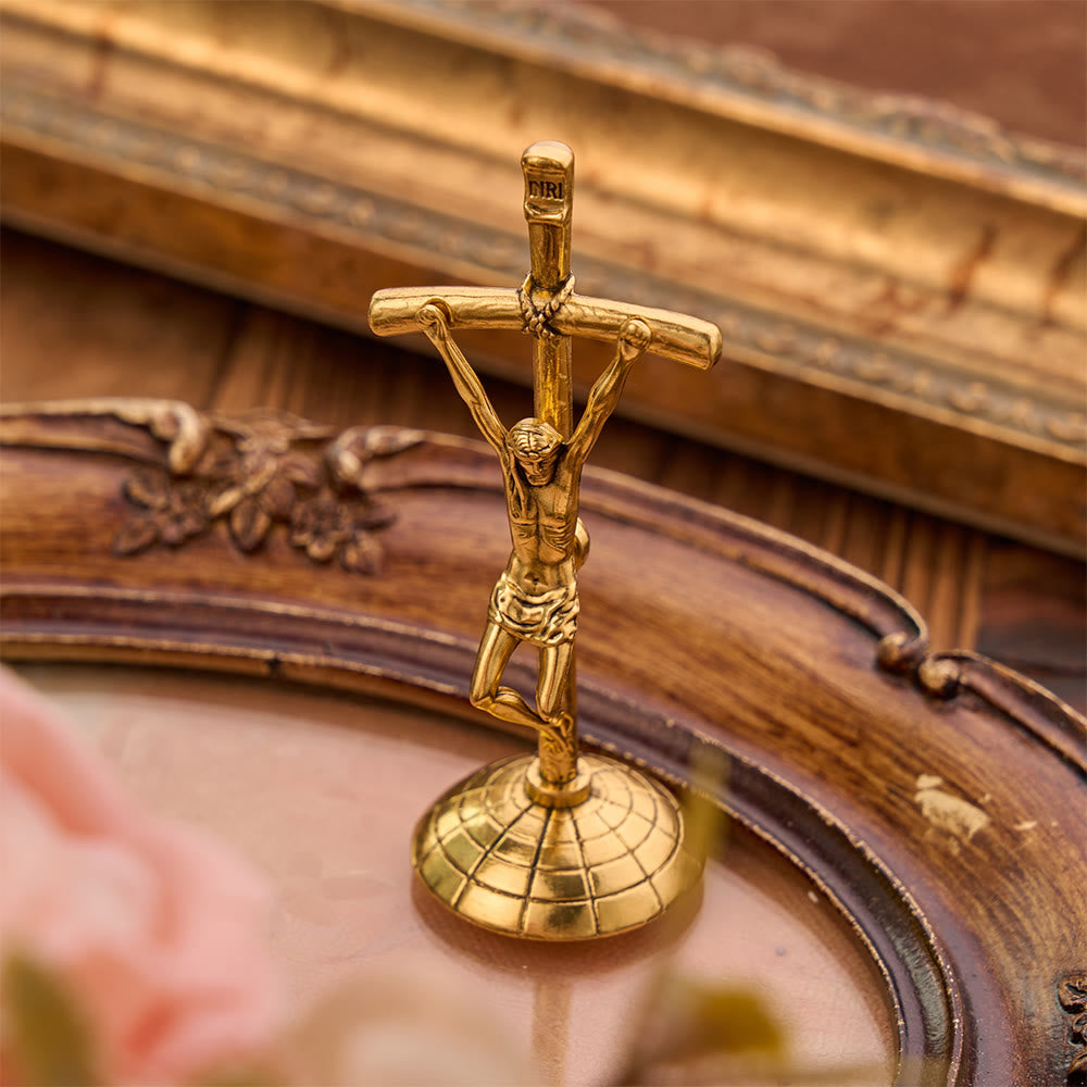 Christianartworkshop Detailed Relief Crucifix Desktop Statue: Sign Of Timeless Redemptive Devotion - image 2
