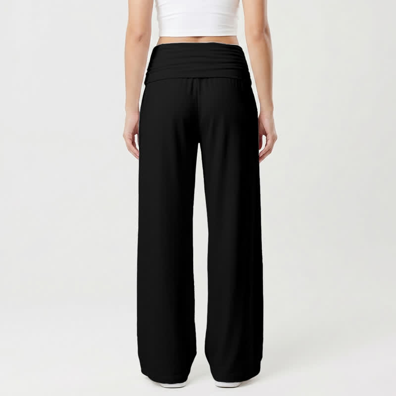 Christianartworkshop Jesus Saves Pink Cross Foldover Women's Wide Leg Pants - image 1