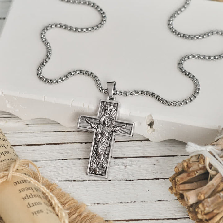 Christianartworkshop Polished Radiant Halo Crucifix Pendant Necklace: Token Of Everlasting Divine Grace - image 9