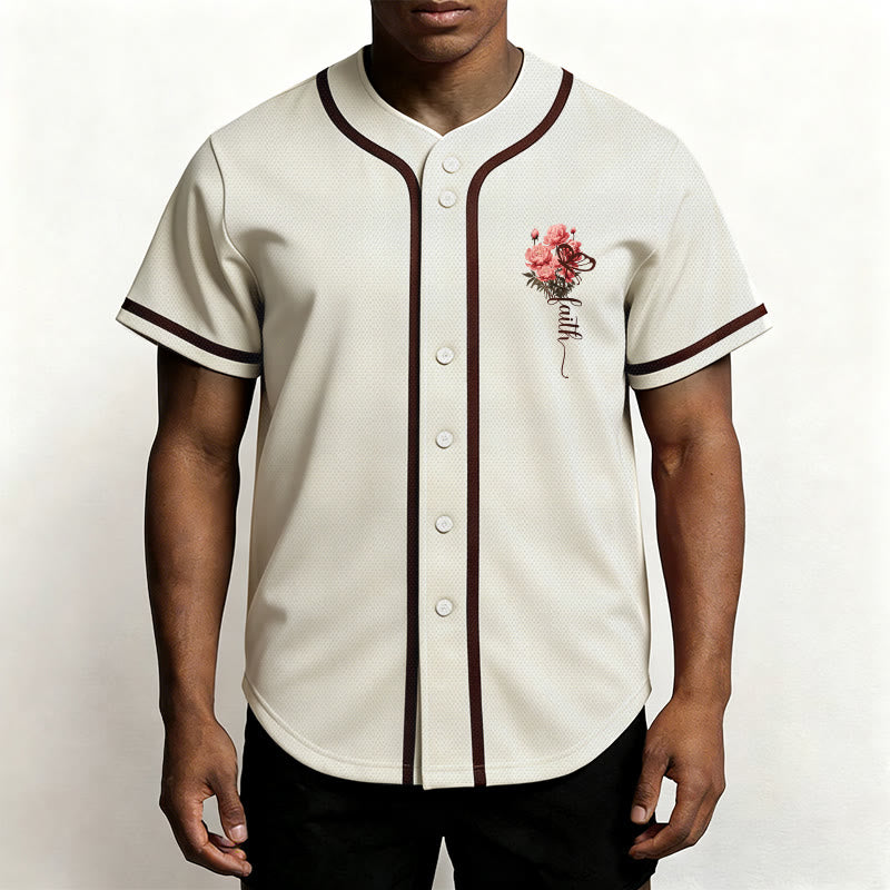 Christianartworkshop "Perhaps You Were Created For Such A Time As This" Esther 4:14 Peony Faith Print Button-Up Baseball Jersey - image 20