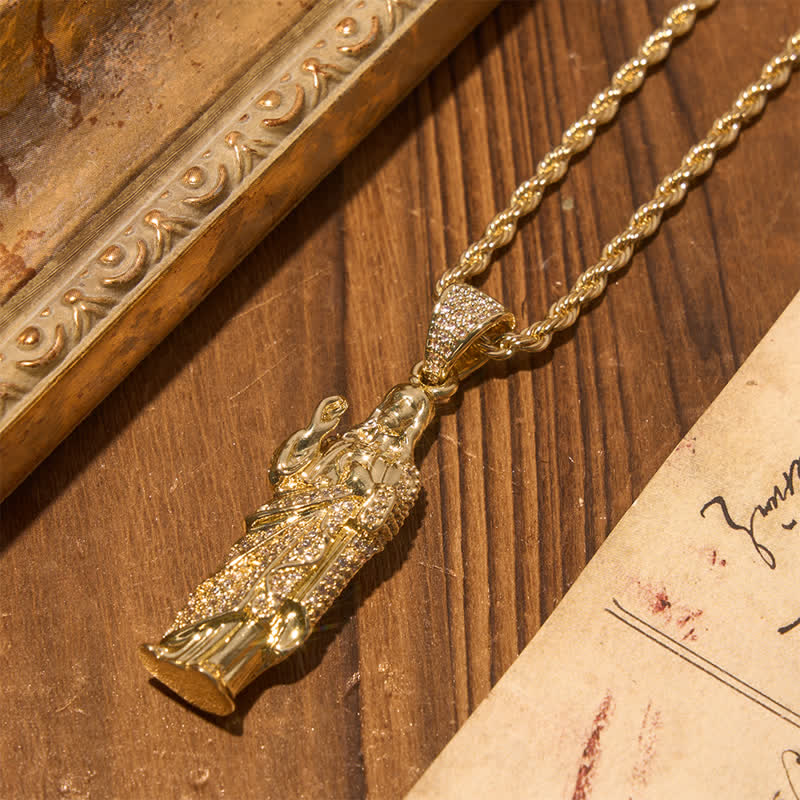 Christianartworkshop Sculpted Sacred Heart of Jesus Crystal Pendant Necklace: Token of Divine Shelter - image 1