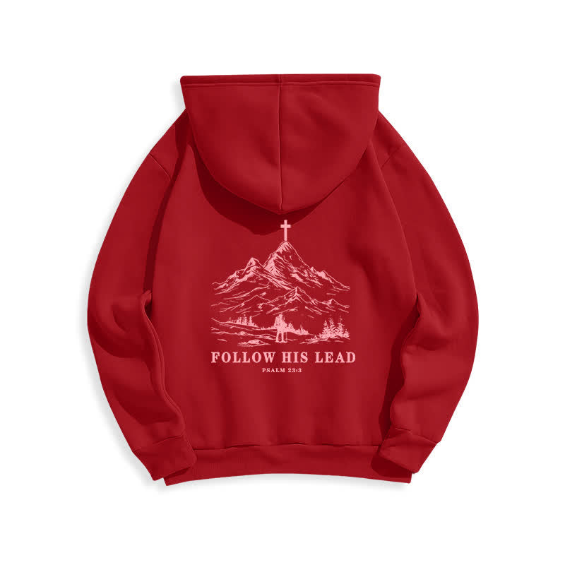 Christianartworkshop Follow His Lead Mountain Cross Pullover Hoodie - Red - 2XL - image 16