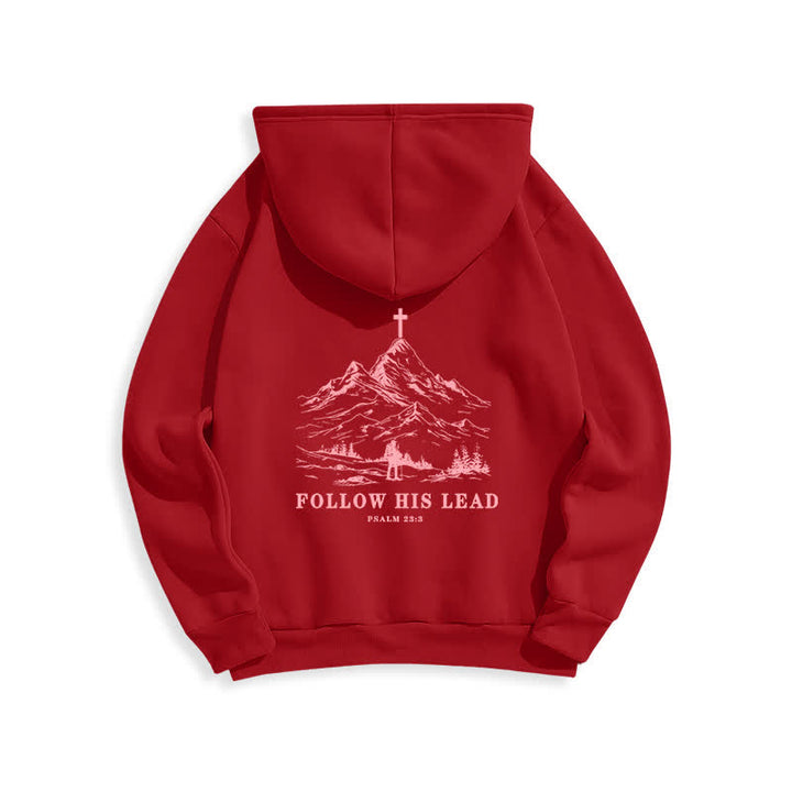Christianartworkshop Follow His Lead Mountain Cross Pullover Hoodie - Red - 2XL - image 16