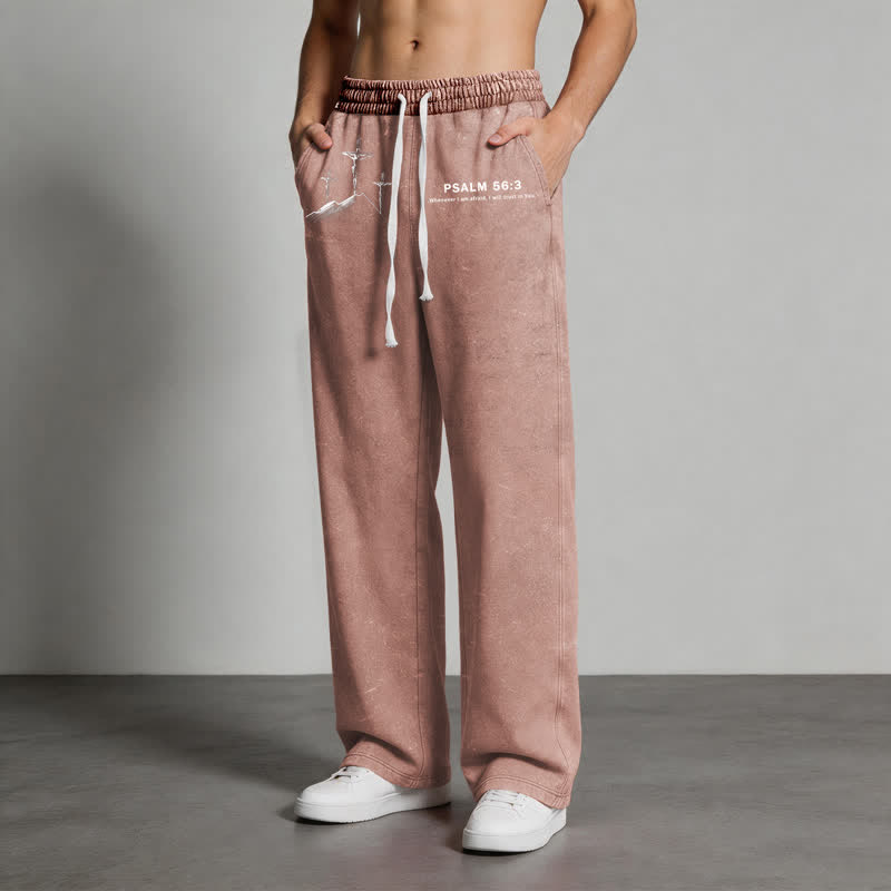 Christianartworkshop Psalm 56:3 Cross Graphic Blush Washed Sweatpants - image 36