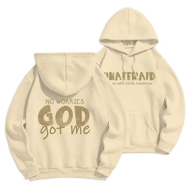 Christianartworkshop No Worries God Got Me Oversized Red Hoodie - Beige - 2XL - image 18