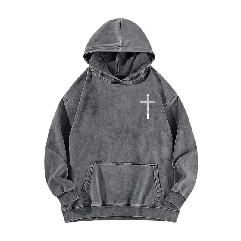 Christianartworkshop Jesus Has Your Back Cross Print Washed Hoodie - image 11