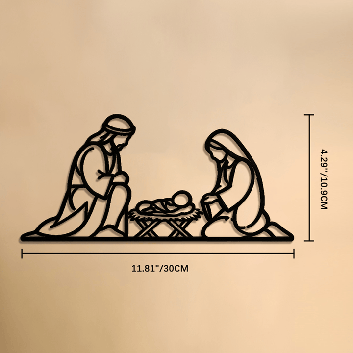 Christianartworkshop Outline Holy Nativity Metal Wall Decor: Token of Peaceful Divine Arrival - 4.29''*11.81''*0.04''/10.9*30*0.1cm - image 6