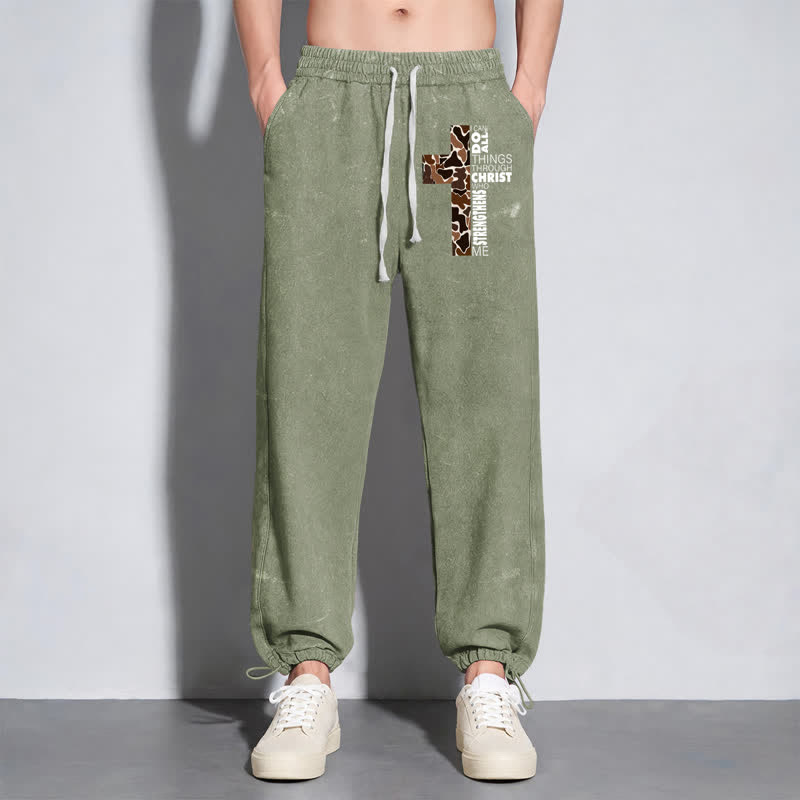 Christianartworkshop Walk By Faith Leopard Cross Washed Sweatpants - image 30