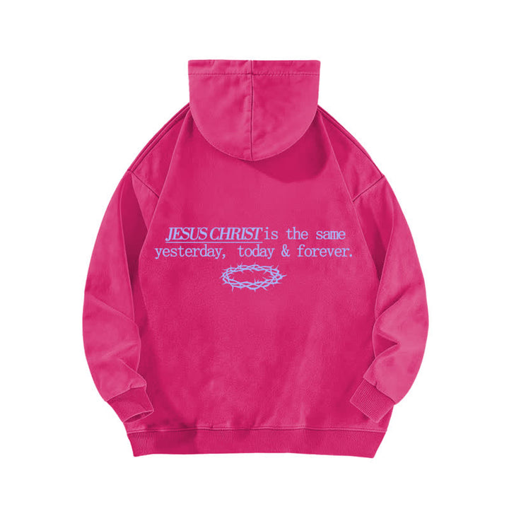 Christianartworkshop Jesus Christ Yesterday Today Forever Washed Hoodie - image 16