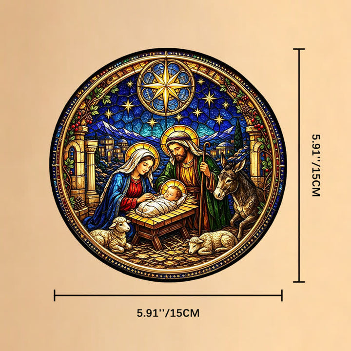 Christianartworkshop Star of Bethlehem Nativity Glass Suncatcher: Emblem of Gentle Divine Promise - 5.91''*5.91''*0.14''/15*15*0.35cm - image 7