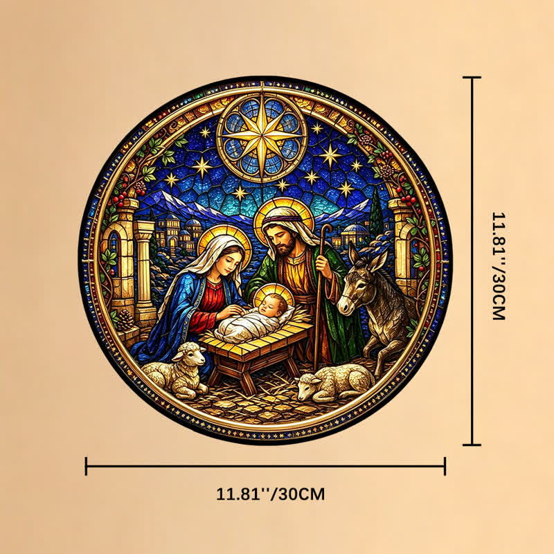 Christianartworkshop Star of Bethlehem Nativity Glass Suncatcher: Emblem of Gentle Divine Promise - 11.81''*11.81''*0.14''/30*30*0.35cm - image 10