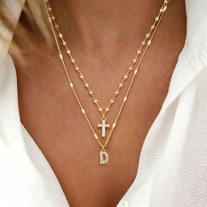 Christianartworkshop Layered Copper Cross Letter Pendant Necklace: Messenger of Gentle Heavenly Calm - D - image 6