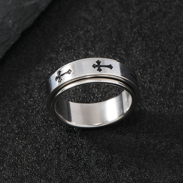 Christianartworkshop Rotatable Cross Stainless Steel Band Ring: Emblem of Abiding Heavenly Grace - image 7