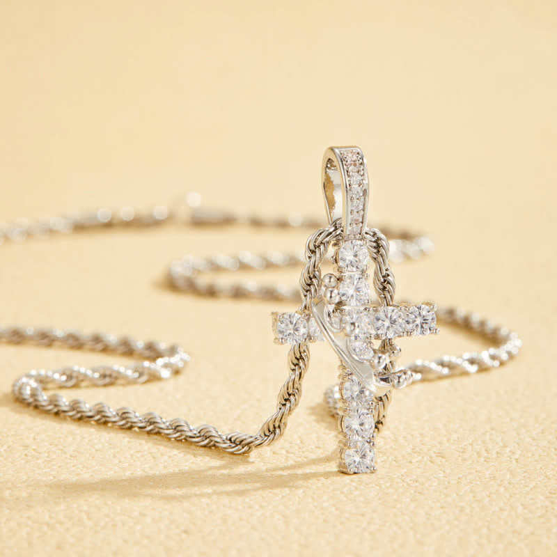 Christianartworkshop Fully Paved Shining Cross With Crown Accent: Charm of Radiant Heavenly Radiance - image 12